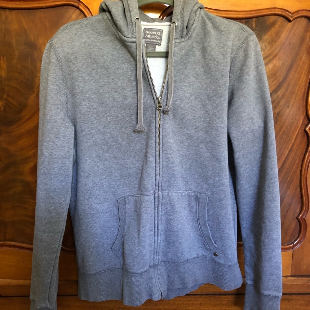 Roots Heather Gray Zip-Up Hoodie